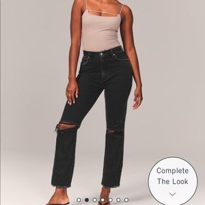 Abercrombie Curve Love Ultra High Rise Ankle Straight Jean